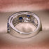Classic Micro Pave Blue Cubic Zirconia 14K White Gold Plated Ring for Women